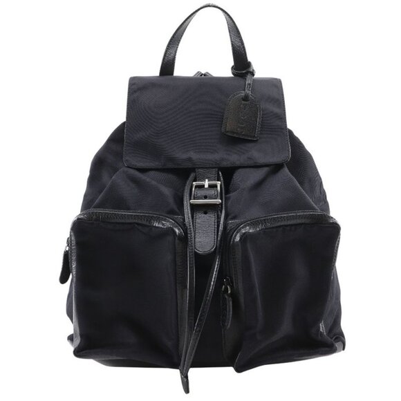 Gucci 019.2058.0173.5 Nylon Canvas And Leather Black Backpack Daypack main image 10